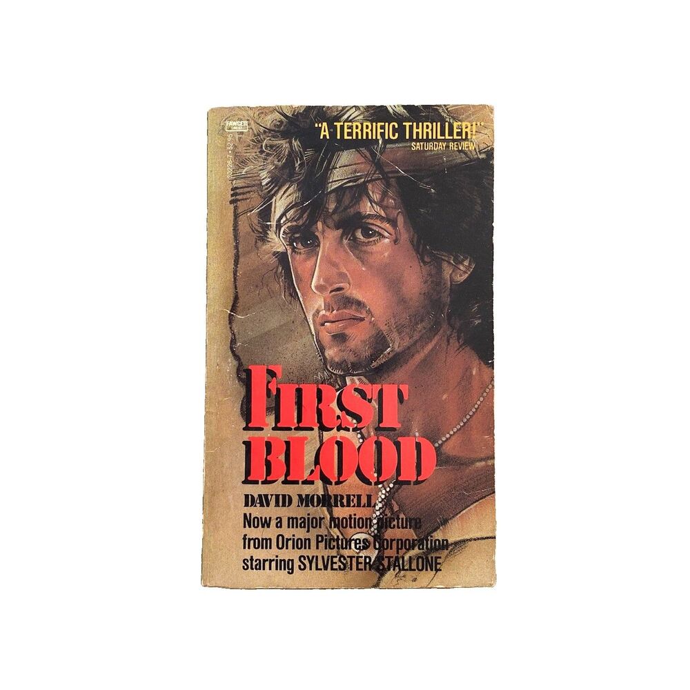 Vintage First Blood Paperback Rambo Movie Tie in Sylvester Stallone 80s Fawcett